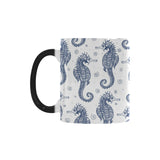Seahorse pattern background Morphing Mug Heat Changing Mug