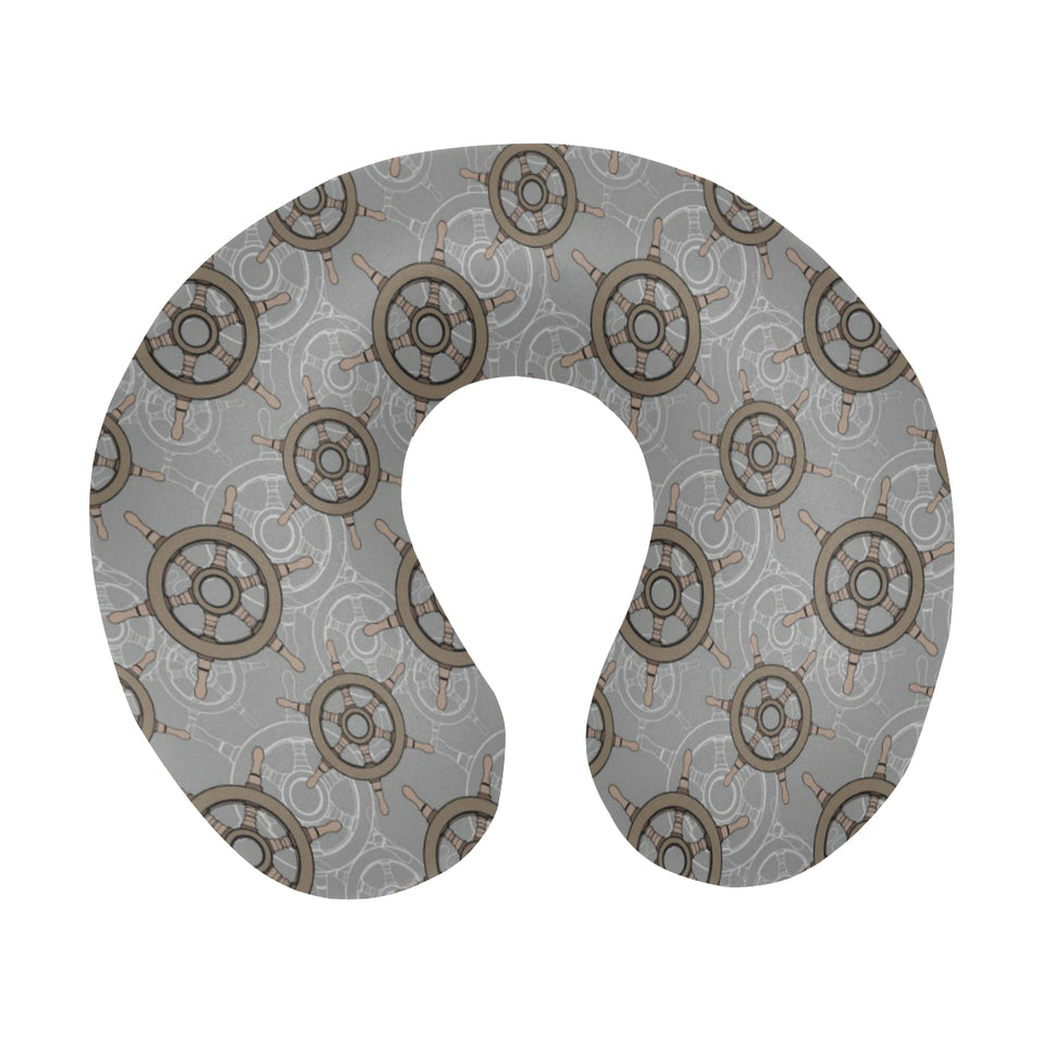 nautical wood steering wheel pattern U-Shaped Travel Neck Pillow