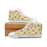 peanuts design pattern Women's High Top Canvas Shoes White