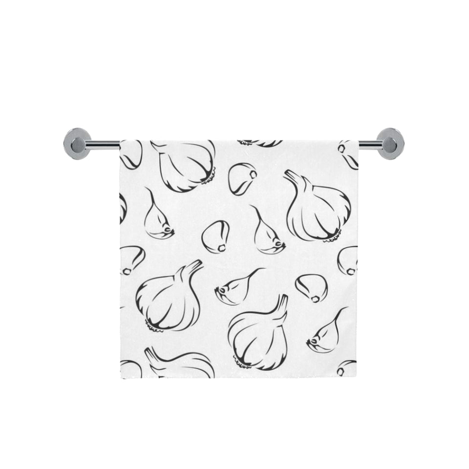 Garlic pattern black white Bath Towel