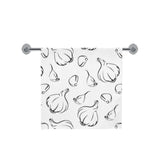 Garlic pattern black white Bath Towel