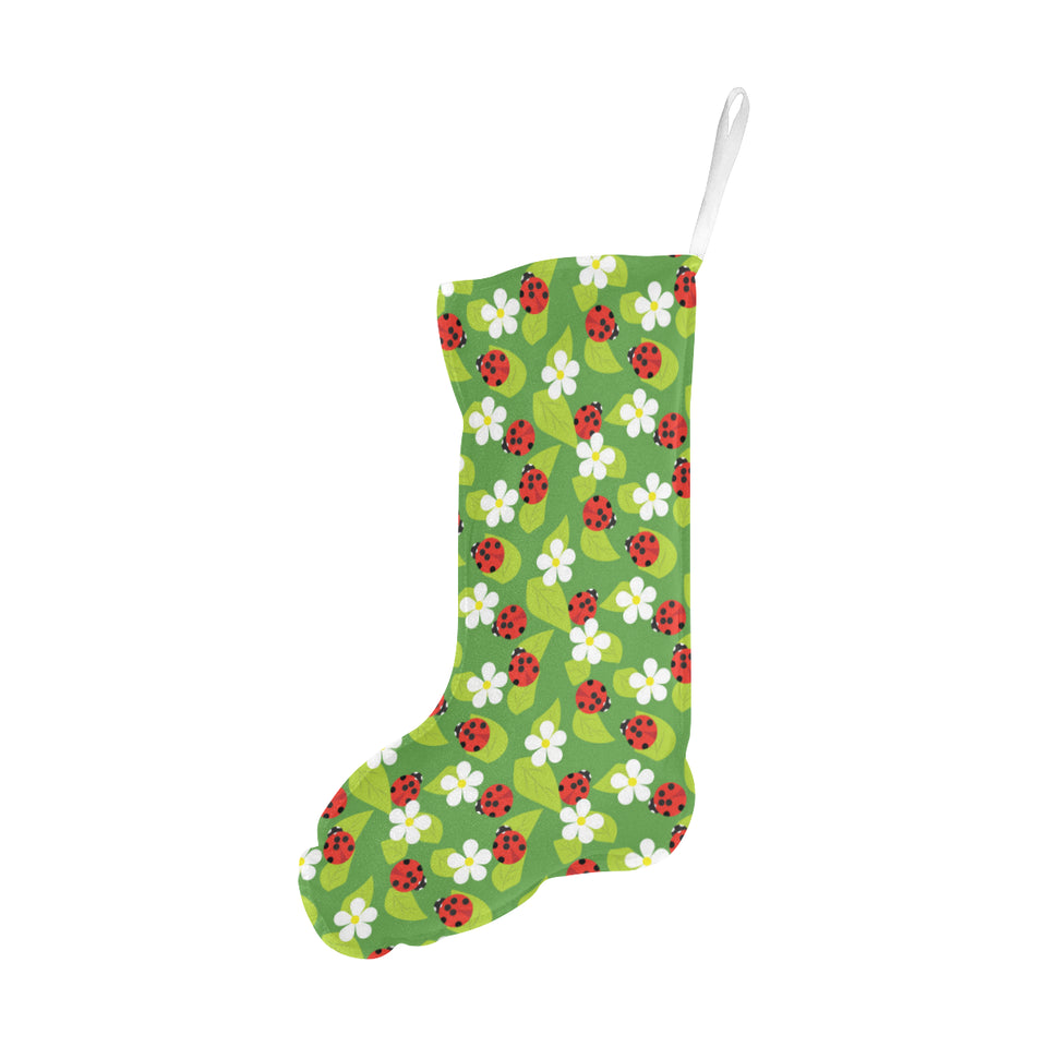 Ladybug Pattern Print Design 01 Christmas Stocking