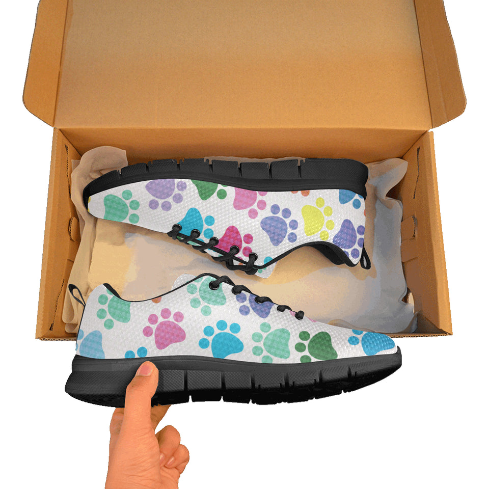 Dog Paws Pattern Print Design 01 Men's Breathable Sneakers ( Model 055)