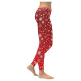 Snowflake pattern red background Women's Legging Fulfilled In US