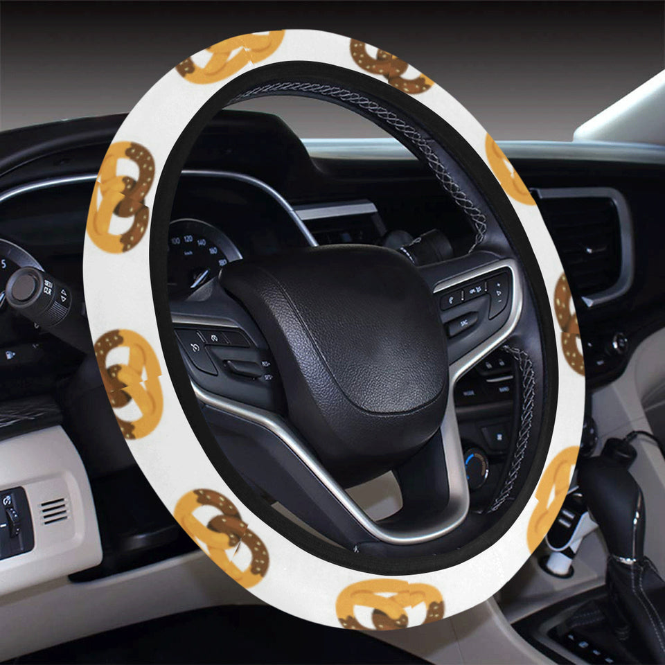Pretzels Pattern Print Design 02 Car Steering Wheel Cover