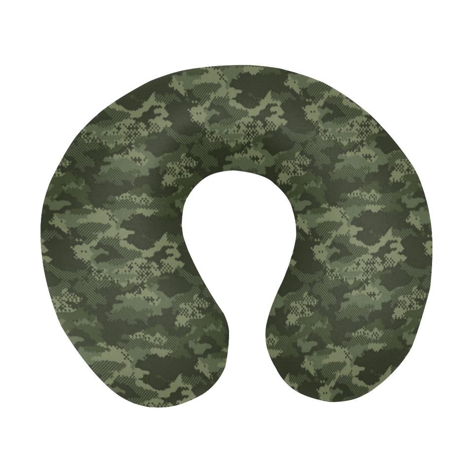 Digital Green camouflage pattern U-Shaped Travel Neck Pillow