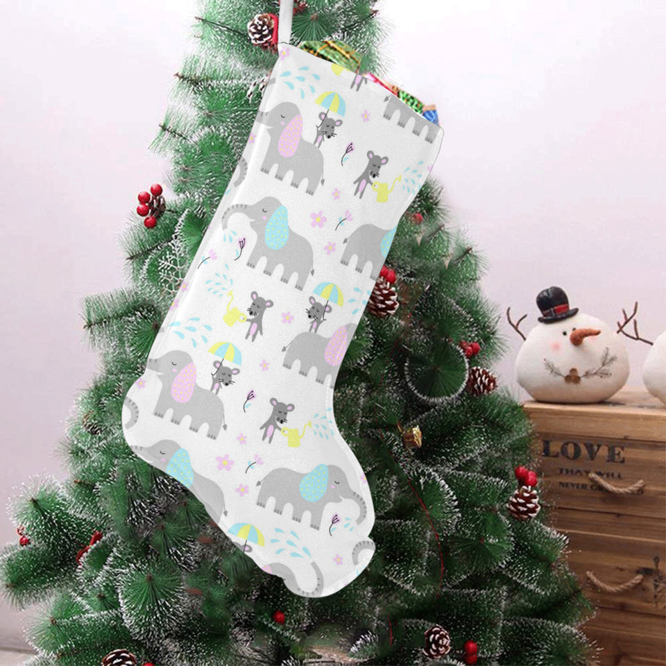 Cute elephant mouse pattern Christmas Stocking