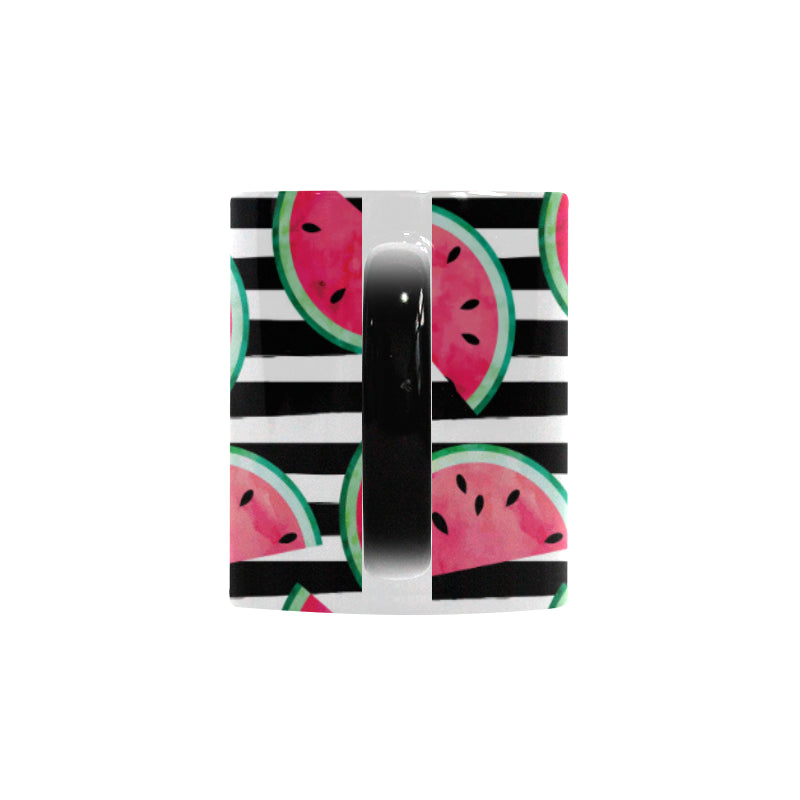 Watercolor paint textured watermelon pieces Morphing Mug Heat Changing Mug