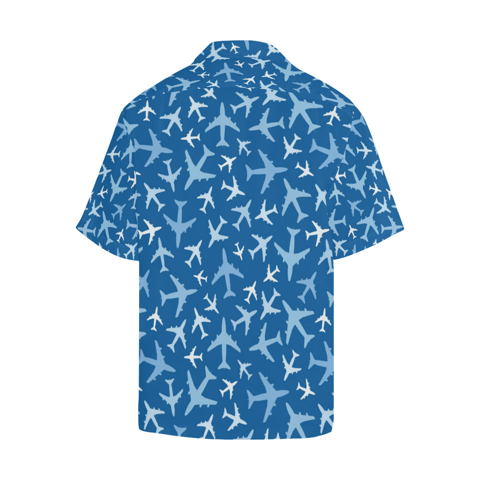 Airplane pattern in the sky Men's All Over Print Hawaiian Shirt