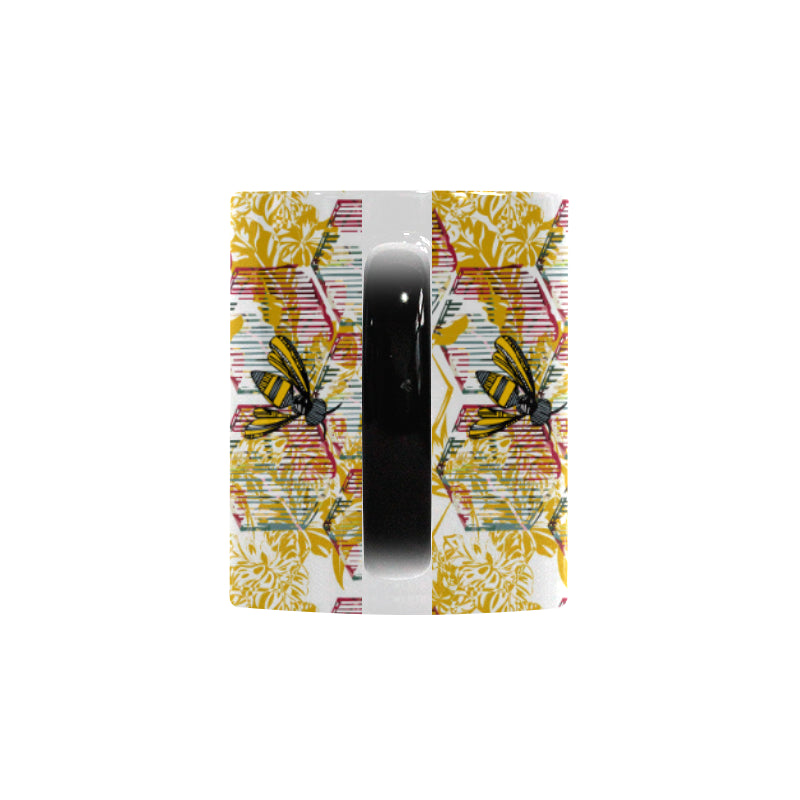 Cool Bee honeycomb leaves pattern Morphing Mug Heat Changing Mug