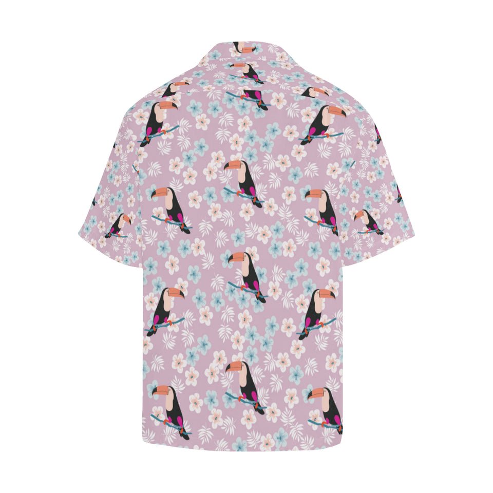 Beautiful toucan flower leaves Men's All Over Print Hawaiian Shirt