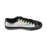 Whale dot pattern Men's Low Top Canvas Shoes Black