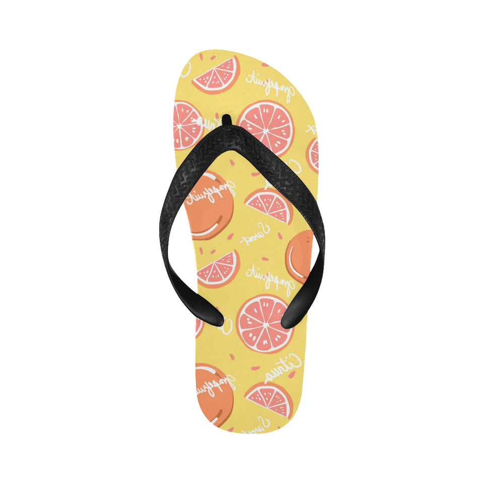 Grapefruit yellow background Unisex Flip Flops