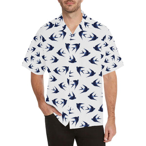 Swallow Pattern Print Design 03 Men's All Over Print Hawaiian Shirt (Model T58)