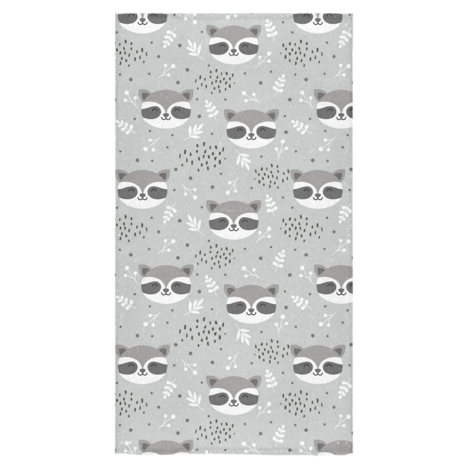 Cute raccoons leaves dot Bath Towel