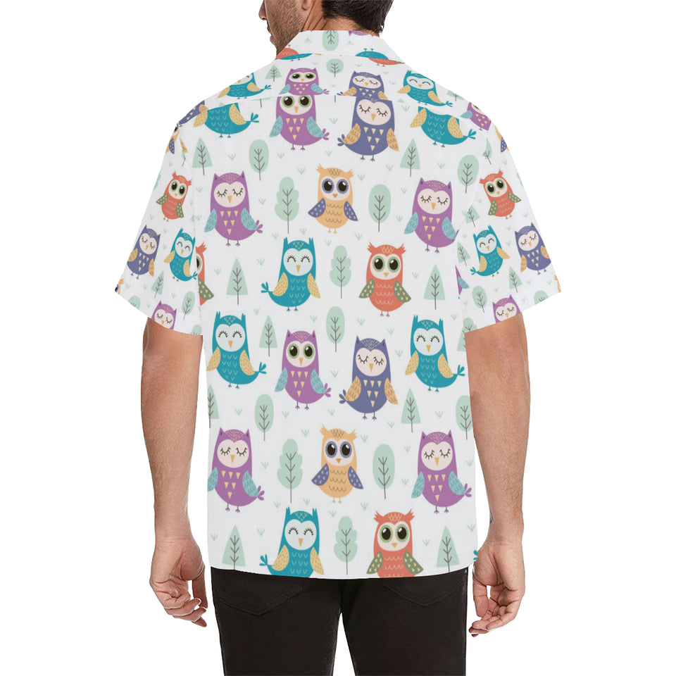 Cute owl pattern Men's All Over Print Hawaiian Shirt