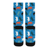 Colorful rhino pattern Crew Socks