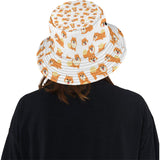 Brown pomeranian pattern Unisex Bucket Hat