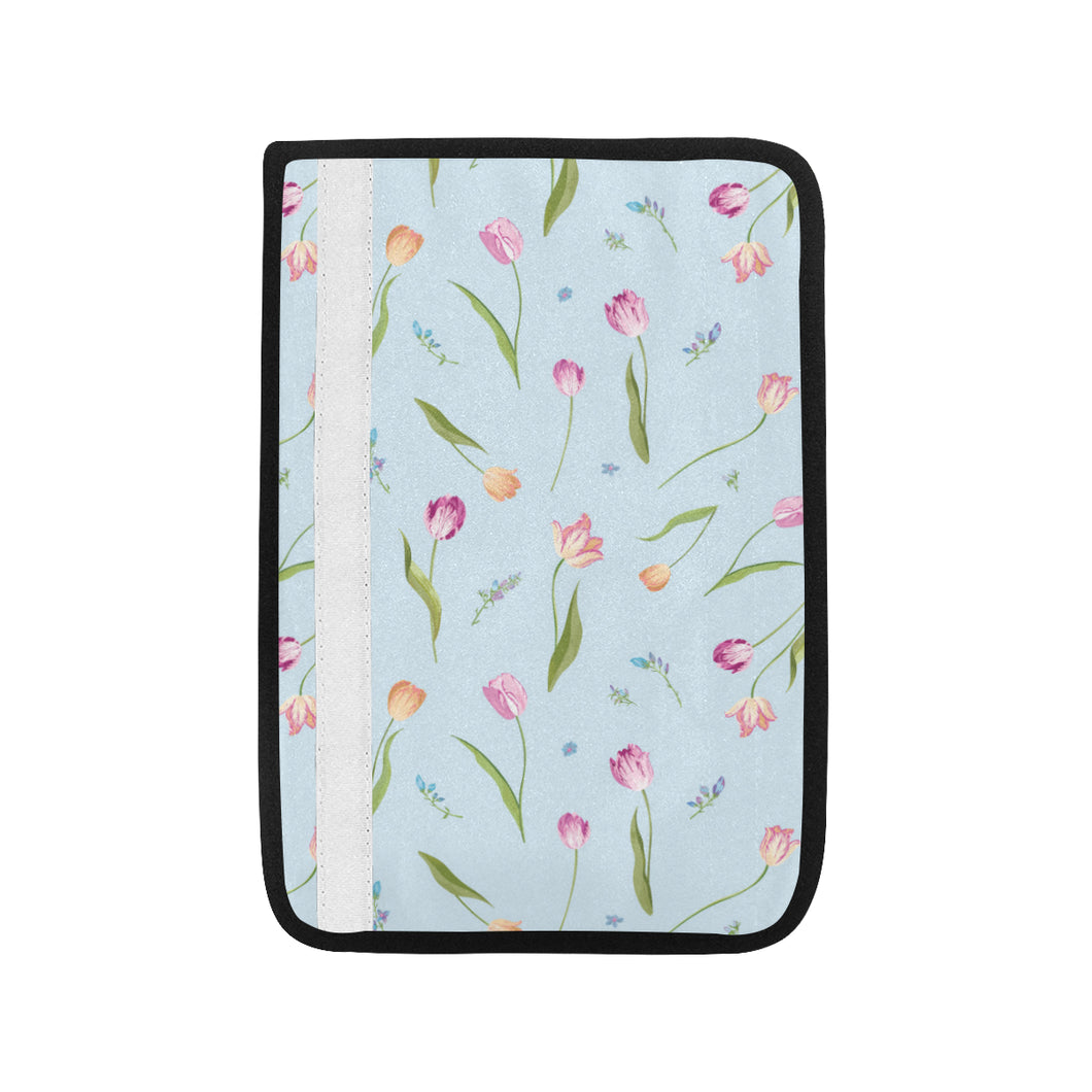Watercolor Tulips pattern Car Seat Belt Cover