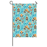 Cute sea otters fishe sea urchin pattern House Flag Garden Flag