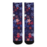Red blue star pattern Crew Socks