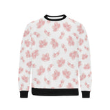 Pink sakura cherry blossom pattern Men's Crew Neck Sweatshirt