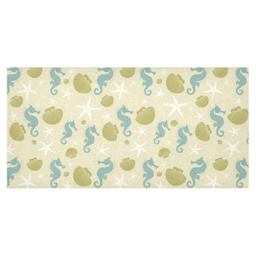 Seahorse shell starfish pattern background Tablecloth