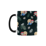 Cute sloths sleeping christmas ball santa hat patt Morphing Mug Heat Changing Mug