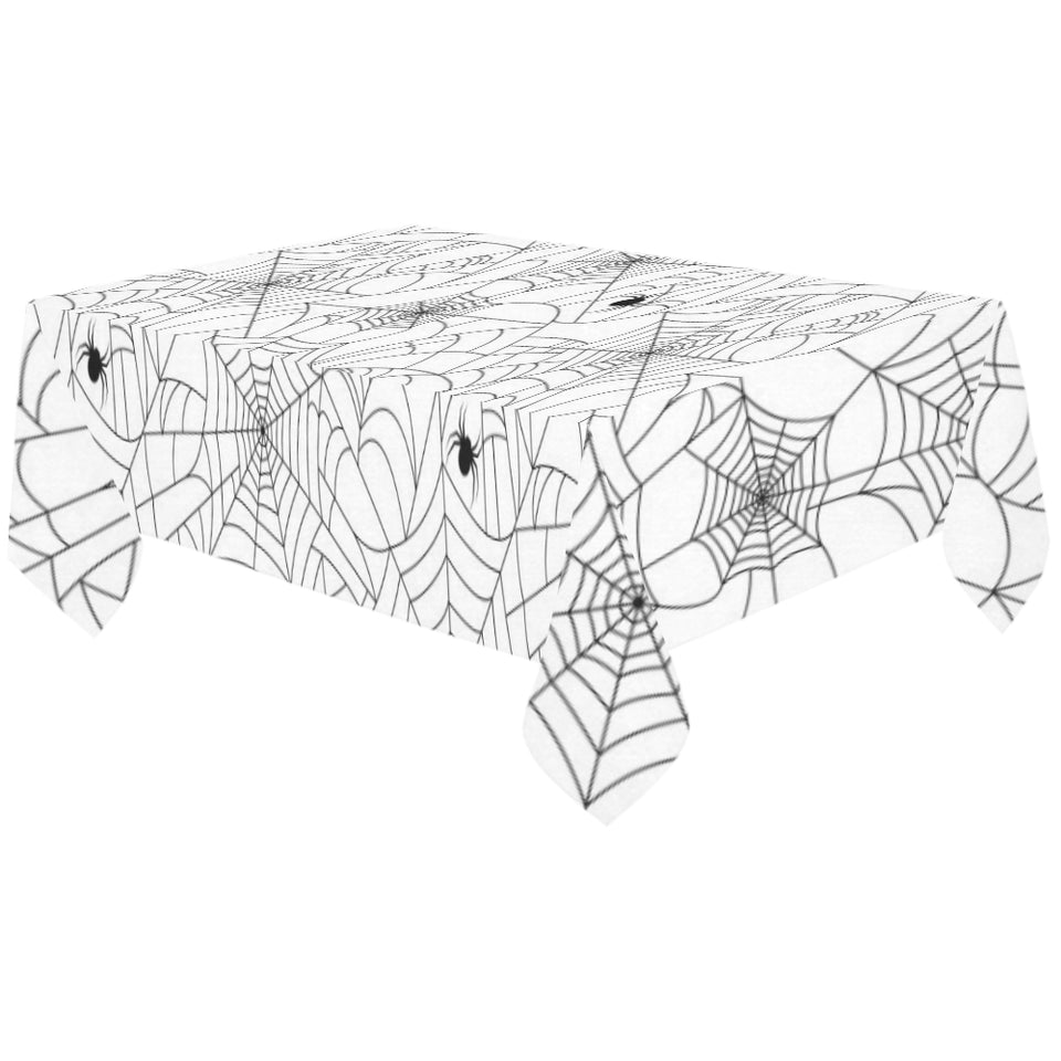 Spider web cobweb pattern white background Tablecloth