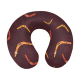 Boomerang Australian aboriginal ornament circle bl U-Shaped Travel Neck Pillow