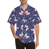 Colorful butterfly flower pattern.eps Men's All Over Print Hawaiian Shirt