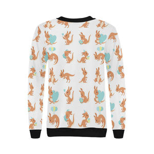 Cute Kangaroo pattern Women's Crew Neck Sweatshirt