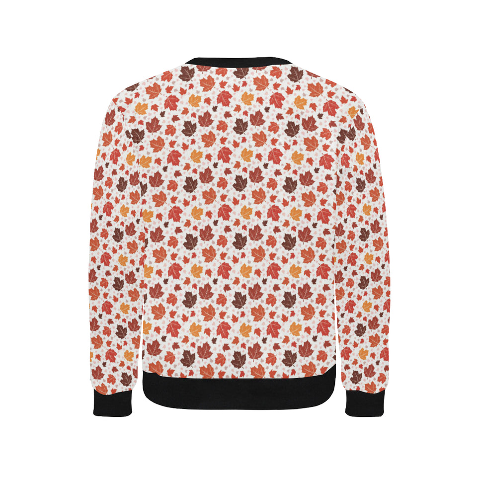 Colorful Maple Leaf pattern Men's Crew Neck Sweatshirt