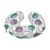 Bowling ball and pin gray background U-Shaped Travel Neck Pillow