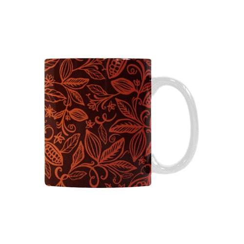 cacao beans tribal polynesian pattern Classical White Mug (Fulfilled In US)