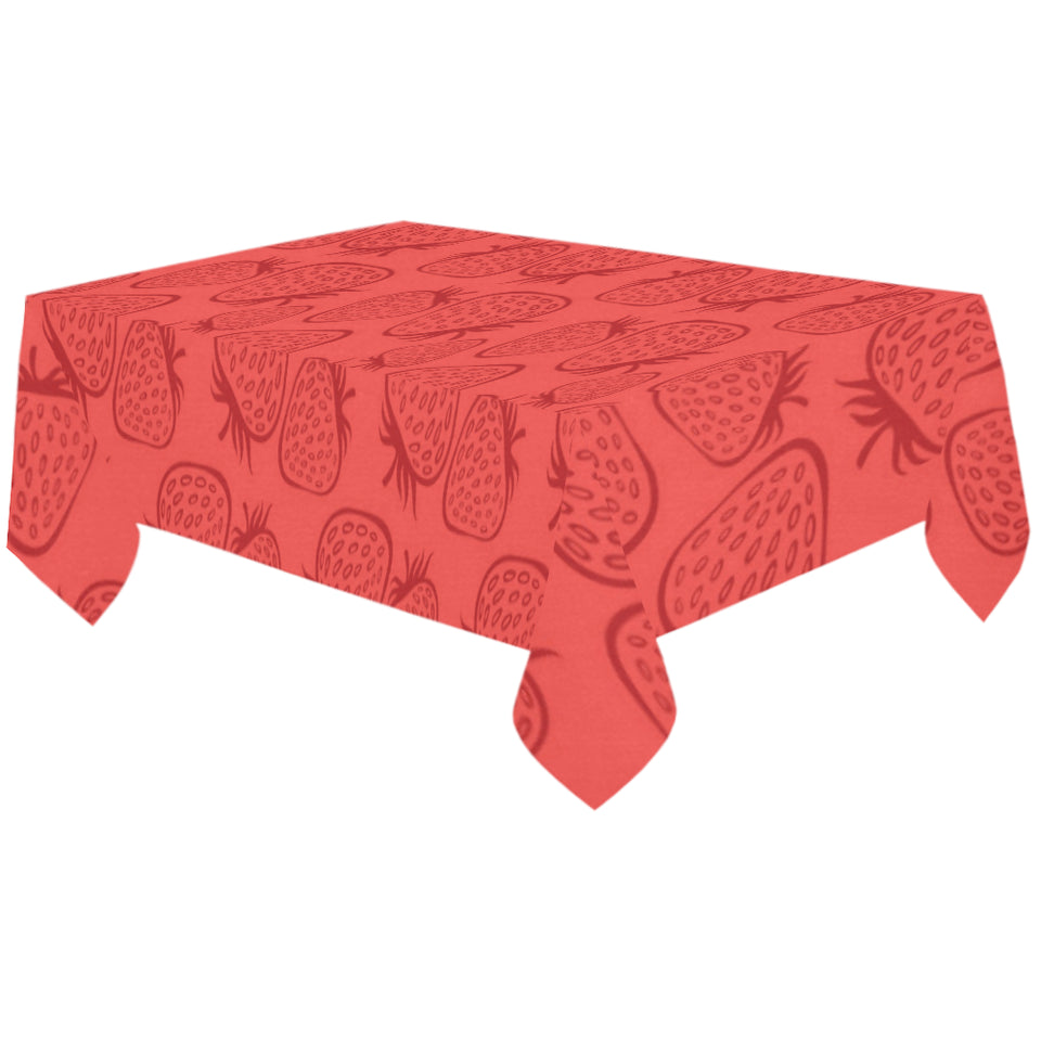 strawberry pattern red background Tablecloth