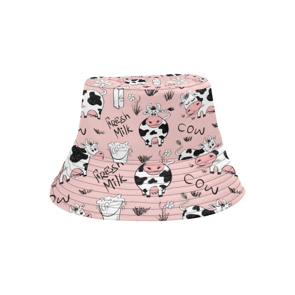 Cows milk product pink background Unisex Bucket Hat