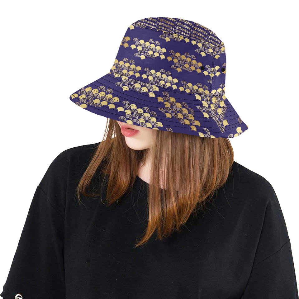 Beautiful japanese fan pattern Unisex Bucket Hat