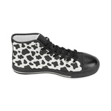 Cow skin pattern Women's High Top Canvas Shoes Black