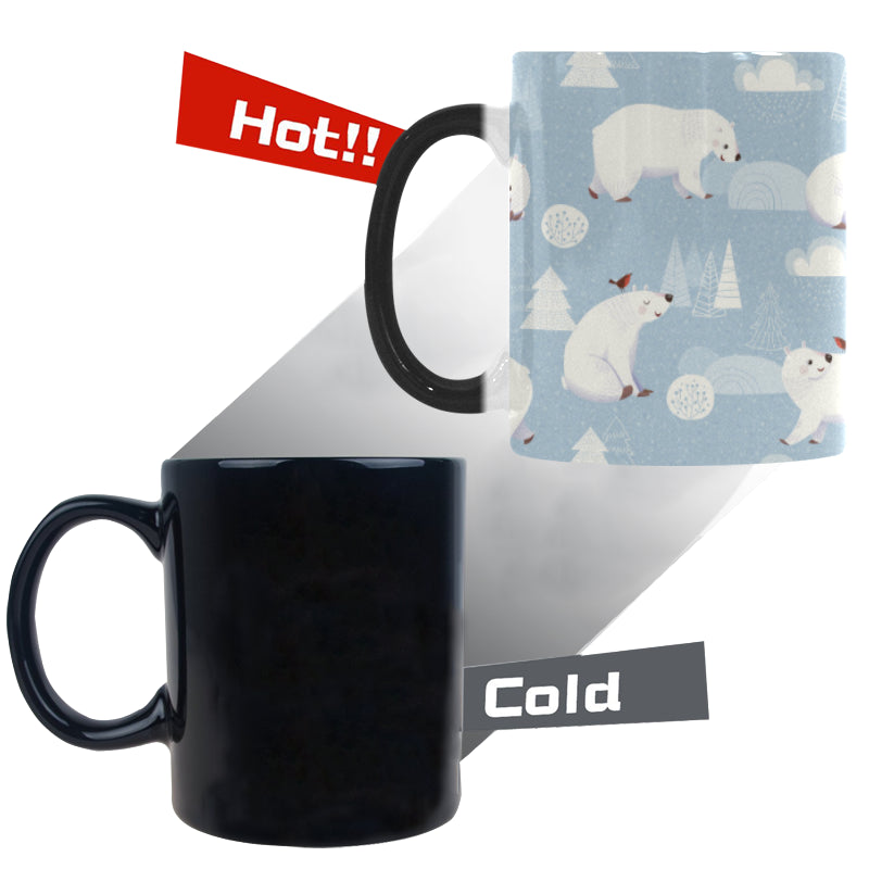 Cute polar bears Christmas decoration pattern Morphing Mug Heat Changing Mug
