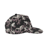 Japanese crane pink sakura pattern All Over Print Snapback Cap