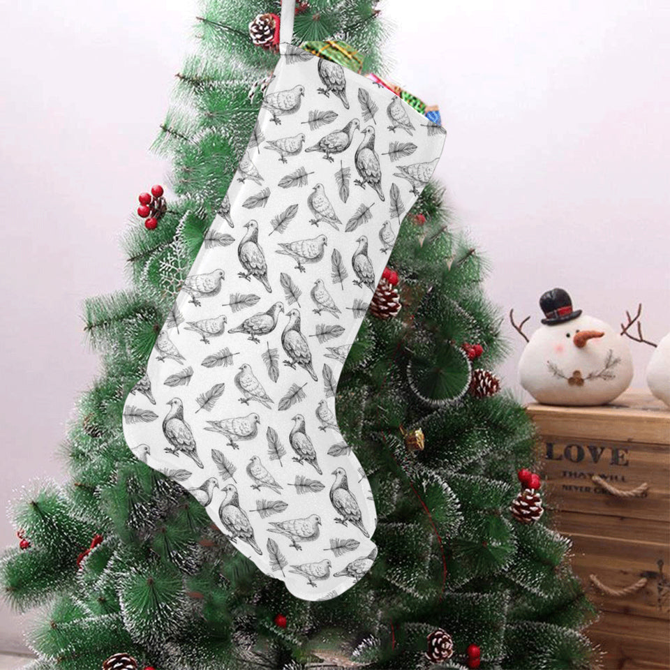 Pigeon Pattern Print Design 05 Christmas Stocking