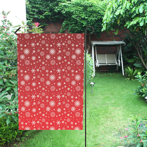 Snowflake pattern red background House Flag Garden Flag