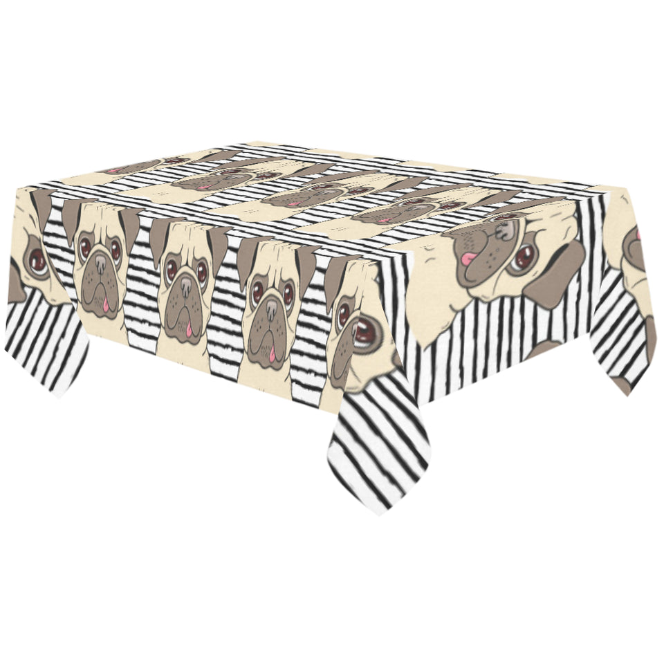 Happy pug pattern Tablecloth