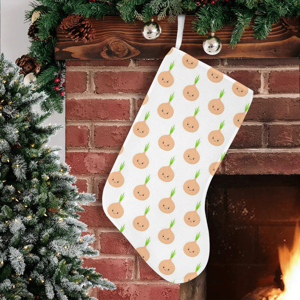 cute onions smiling faces Christmas Stocking