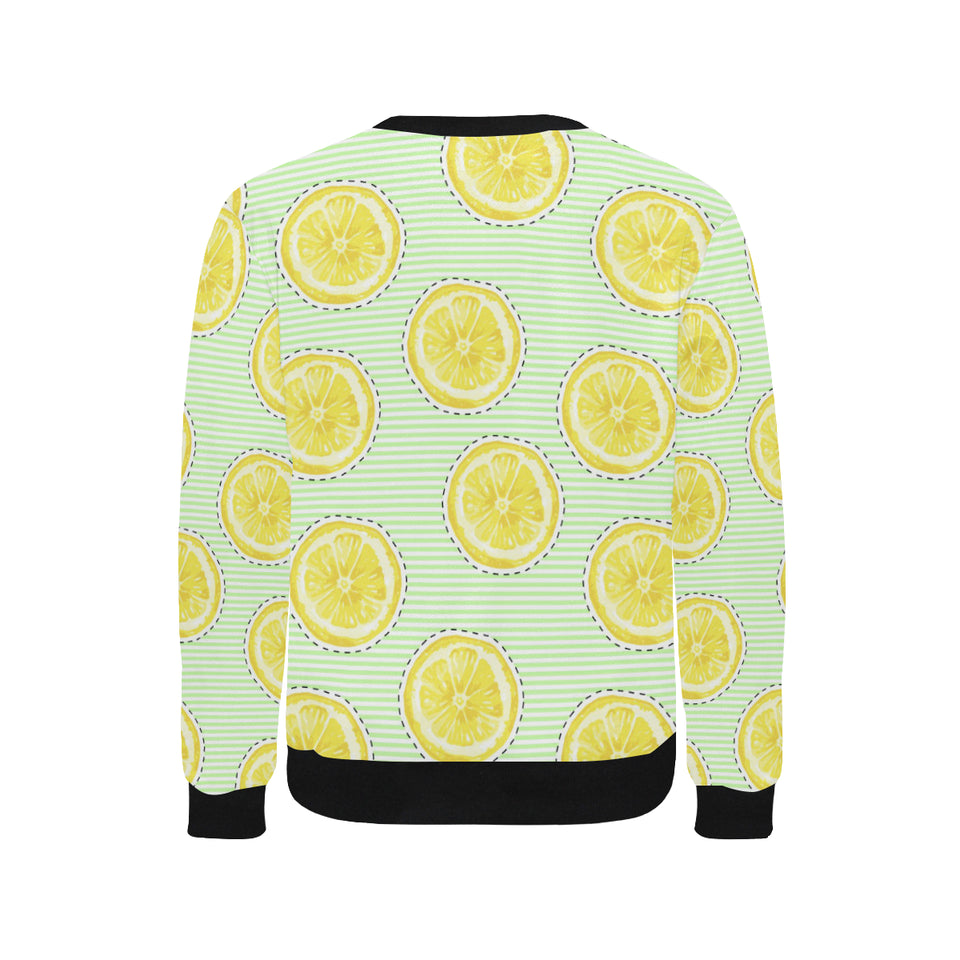 slice of lemon pattern Men's Crew Neck Sweatshirt