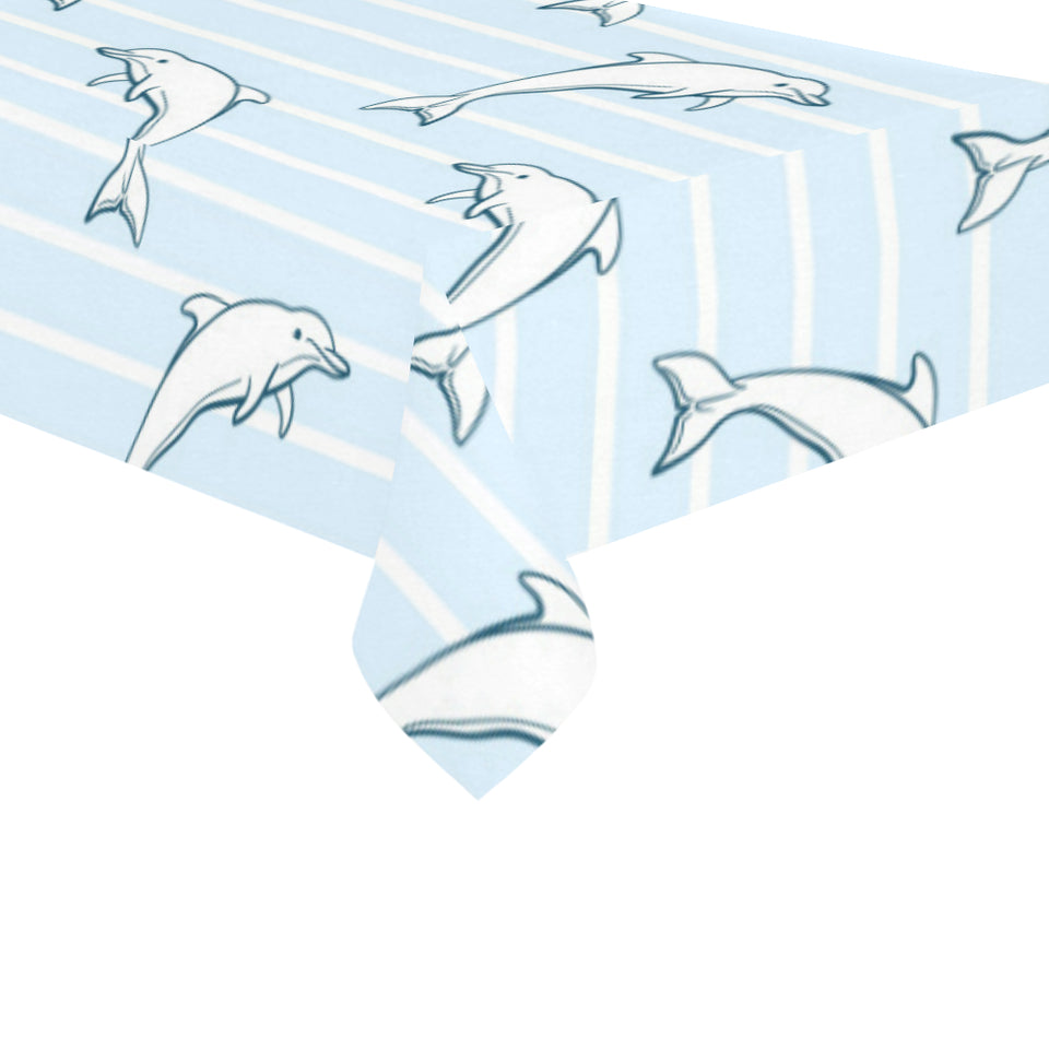 Dolphin blue striped background Tablecloth