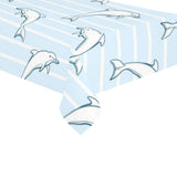 Dolphin blue striped background Tablecloth