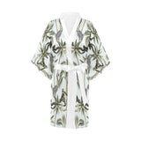 Monkey sloth lemur palm trees pattern Women's Short Kimono Robe