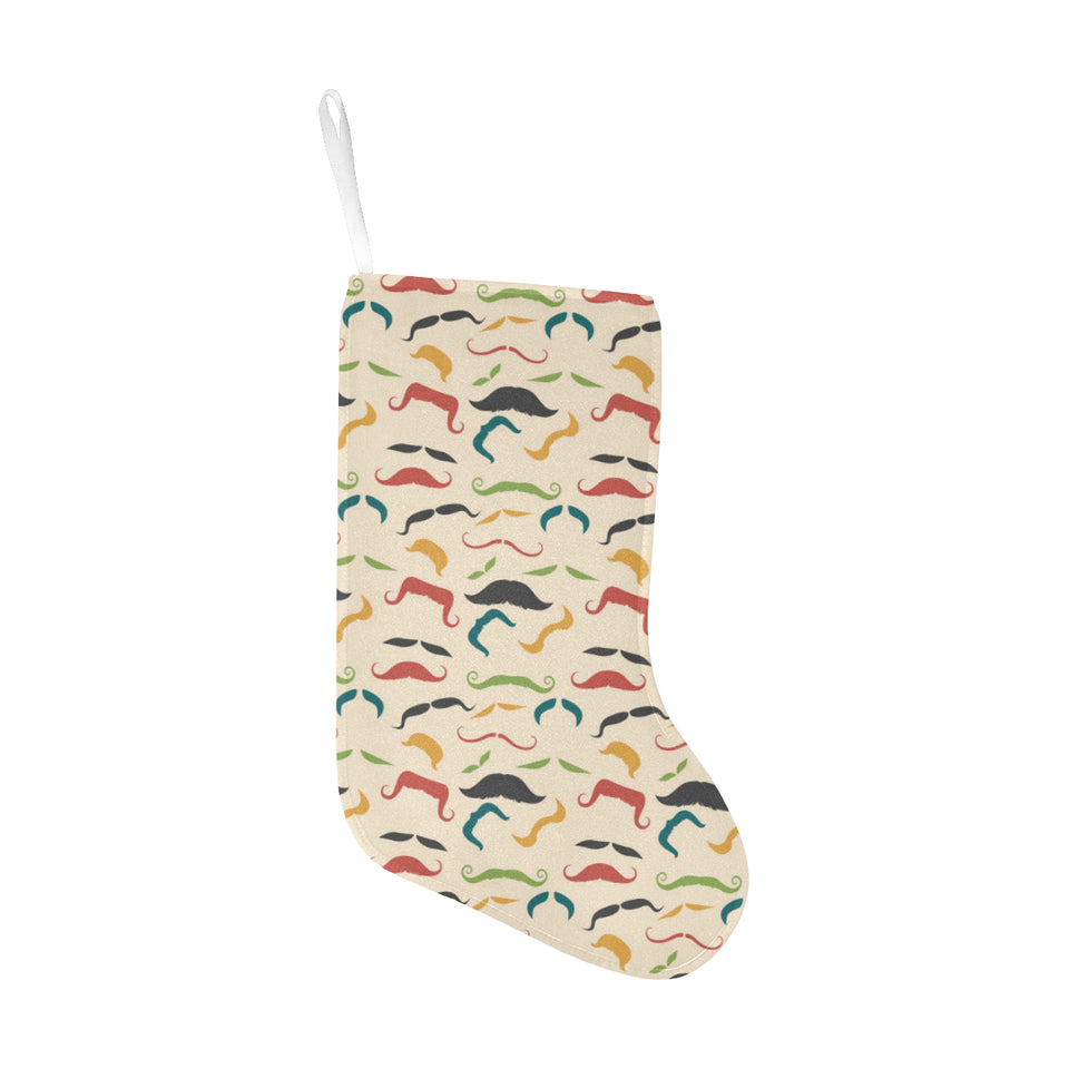 Mustache Beard Pattern Print Design 03 Christmas Stocking